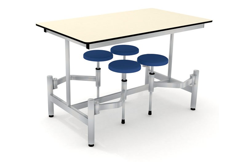 自动回弹学生餐桌